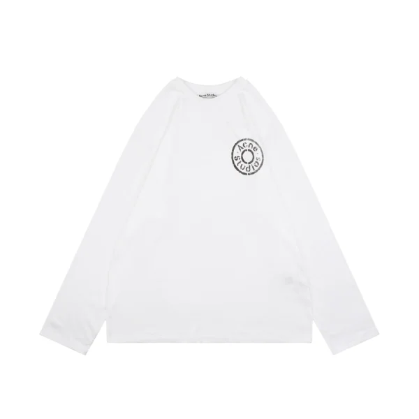 Acne Studios Distressed Circle Logo Shirt White Front view