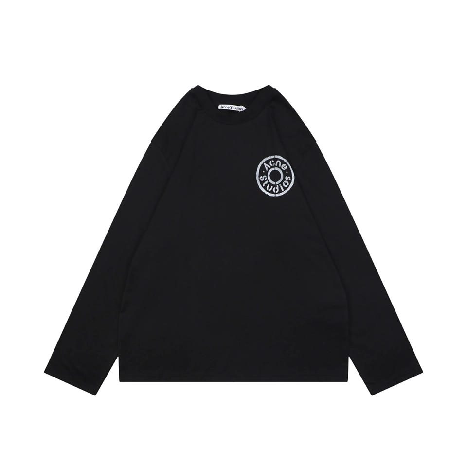 Acne Studios Distressed Circle Logo Shirt Black Front view