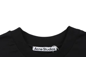 Acne Studios Distressed Circle Logo Shirt Black Collar