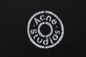 Acne Studios Distressed Circle Logo Shirt Black Brand Print