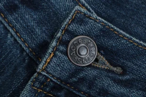 Acne Studios Distressed Paint-Splatter Denim Jeans Button