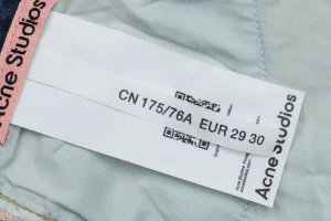 Acne Studios Distressed Paint-Splatter Denim Jeans Wash label