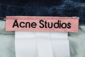 Acne Studios Distressed Paint-Splatter Denim Jeans Brand label