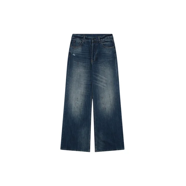 Acne Studios Distressed Paint-Splatter Denim Jeans Front view