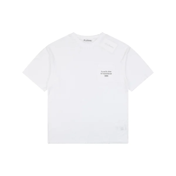 Acne Studios Pocket Logo T-Shirt White Front view