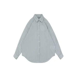 Acne Studios Precision Stripe Matching Oversized Cotton Shirt Front view
