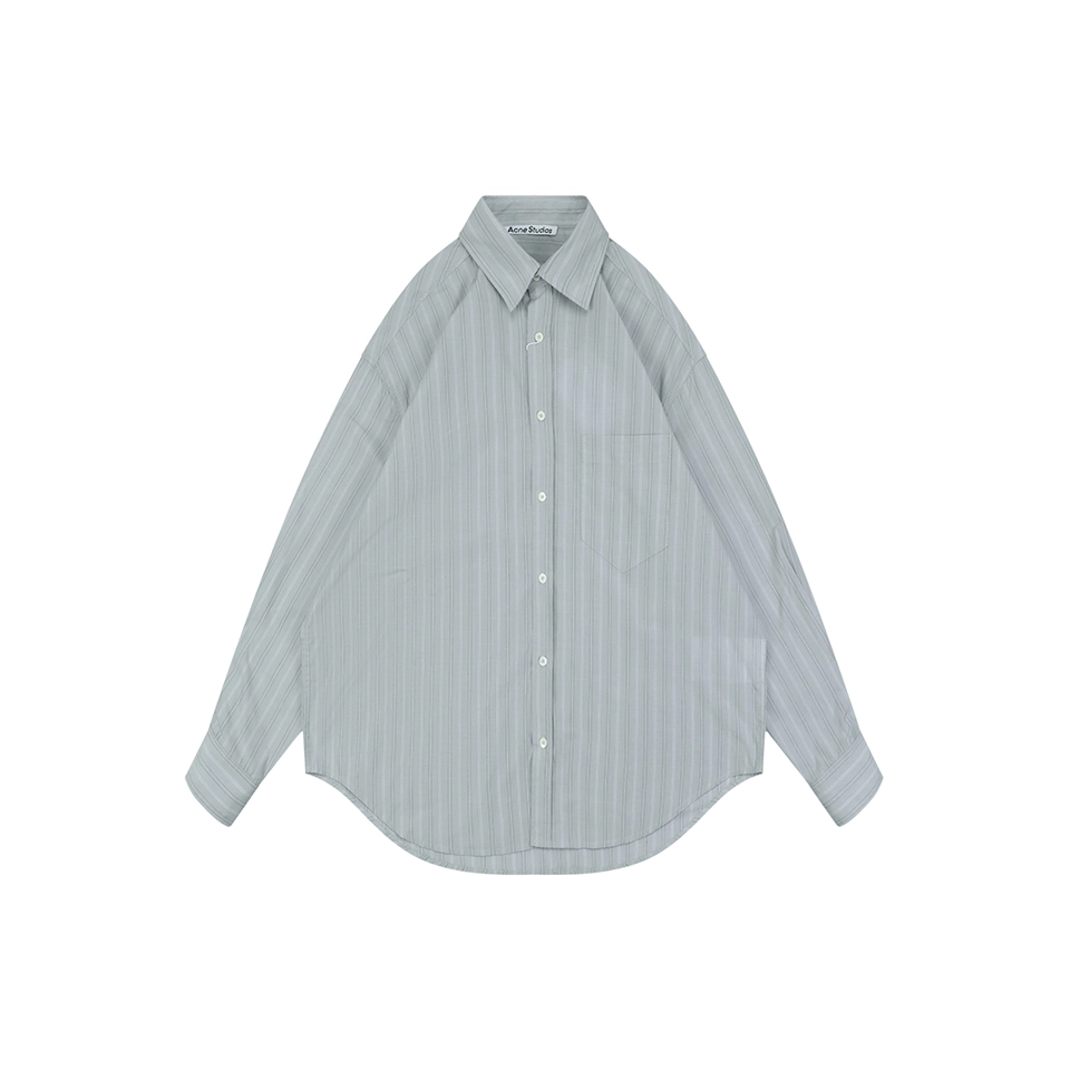 Acne Studios Precision Stripe Matching Oversized Cotton Shirt Front view