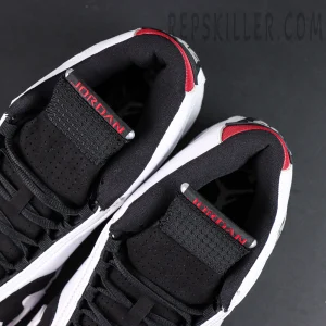 Air Jordan 14 tongue detail with JORDAN branding and breathable construction