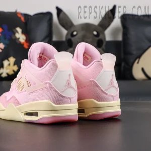 Air Jordan 4 rear view with Jumpman logo and soft pastel tones