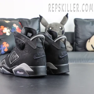 Air Jordan 6 Cap and Gown rear view with Nike Air embroidery and heel pull tab