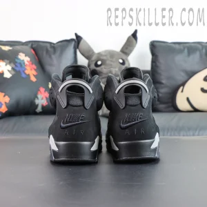 Air Jordan 6 rear view showing symmetry and visible Air unit midsole