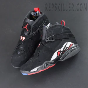 Air Jordan 8 Retro Playoff top view showing sculpted build and iconic color blocking