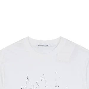 Alexander Wang Sketch Skyline Logo Cotton T-Shirt White