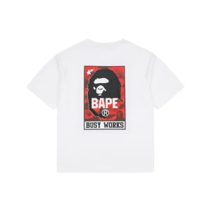 BAPE Busy Works Camo Ape Head T-Shirt White Back view