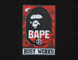 BAPE Busy Works Camo Ape Head T-Shirt Black Back Print