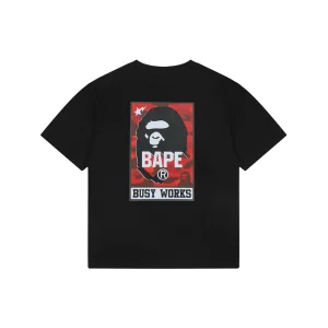 BAPE Busy Works Camo Ape Head T-Shirt Black Back view