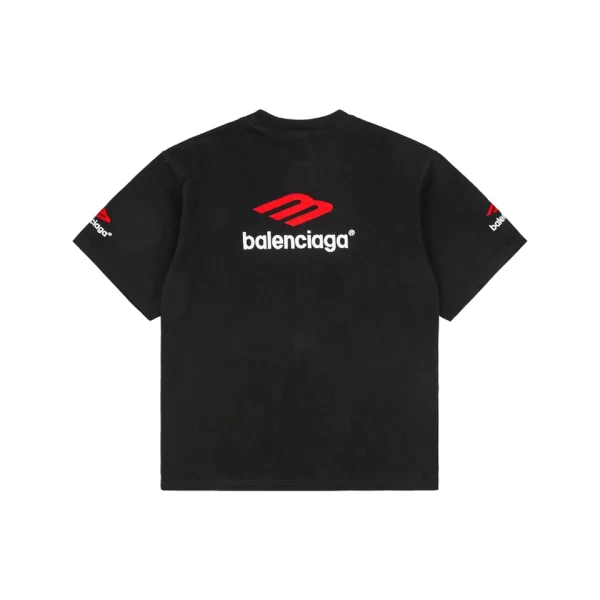 Balenciaga 3B Heavyweight Logo T-Shirt Black Back view