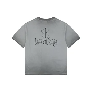 Balenciaga Coordinate Logo Graphic Cotton T-Shirt Grey Back view
