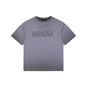 Balenciaga Coordinate Logo Graphic Cotton T-Shirt Purple Front view