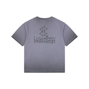Balenciaga Coordinate Logo Graphic Cotton T-Shirt Purple Back view
