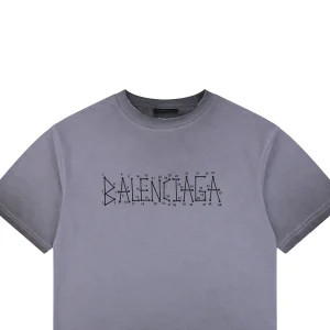 Balenciaga Coordinate Logo Graphic Cotton T-Shirt Purple