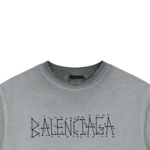 Balenciaga Coordinate Logo Graphic Cotton T-Shirt Grey