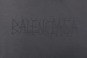 Balenciaga Coordinate Logo Graphic Cotton T-Shirt Black Front Brand