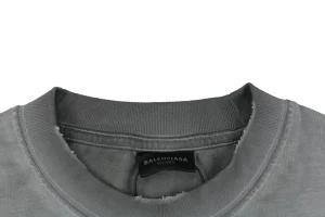 Balenciaga Coordinate Logo Graphic Cotton T-Shirt Grey Collar