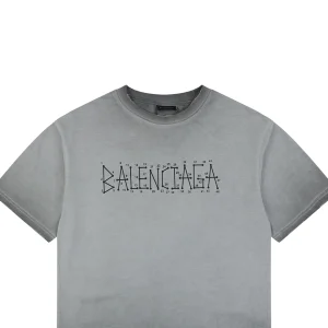 Balenciaga Coordinate Logo Graphic Cotton T-Shirt Grey