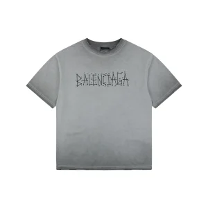 Balenciaga Coordinate Logo Graphic Cotton T-Shirt Grey Front view