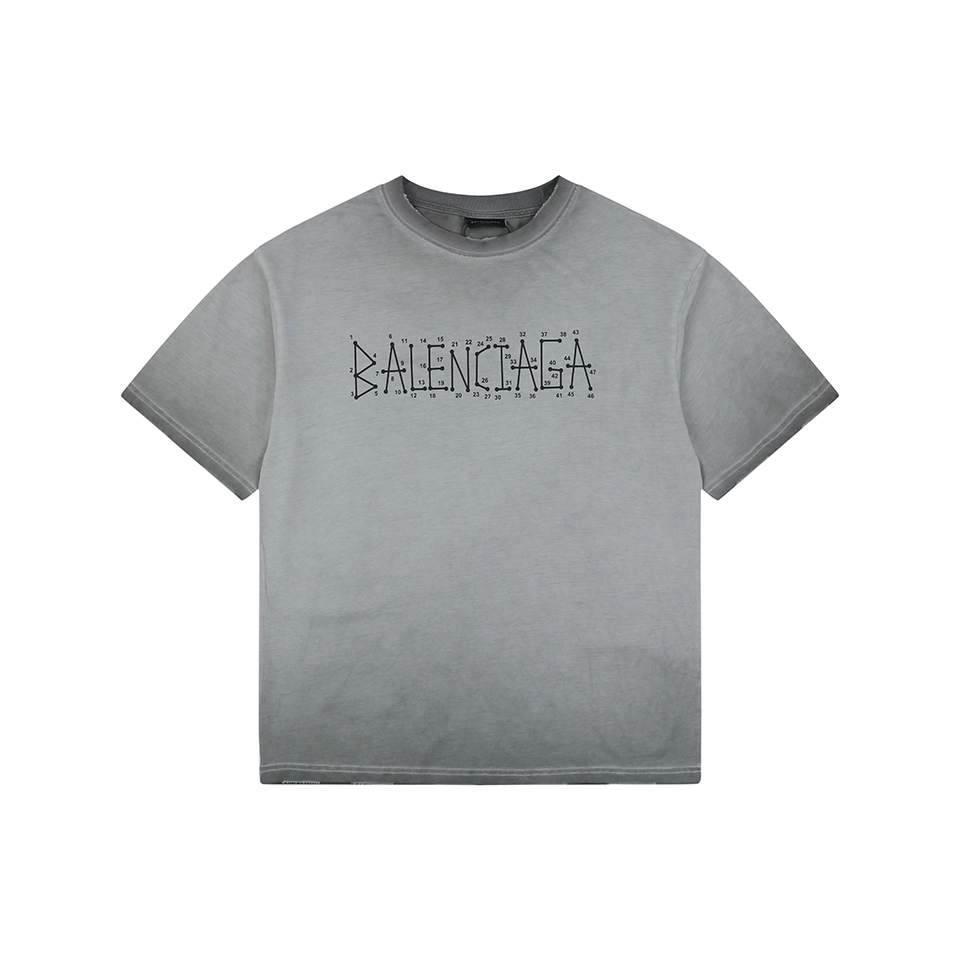 Balenciaga Coordinate Logo Graphic Cotton T-Shirt Grey Front view