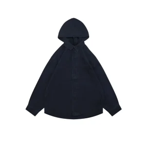 Balenciaga Deconstructed Hooded Denim Shirt Jacket Front view