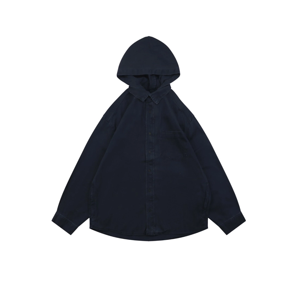 Balenciaga Deconstructed Hooded Denim Shirt Jacket Front view