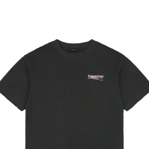 Balenciaga Distressed Cola Logo Digital Print T-Shirt Grey