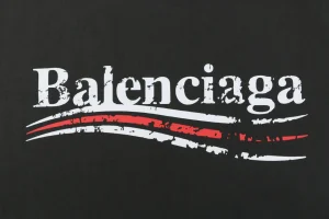 Balenciaga Distressed Cola Logo Digital Print T-Shirt Grey Brand