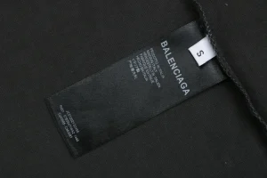 Balenciaga Distressed Cola Logo Digital Print T-Shirt Grey Wash label