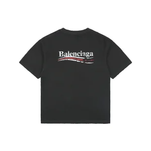 Balenciaga Distressed Cola Logo Digital Print T-Shirt Grey Back view