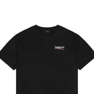 Balenciaga Distressed Cola Logo Digital Print T-Shirt Black