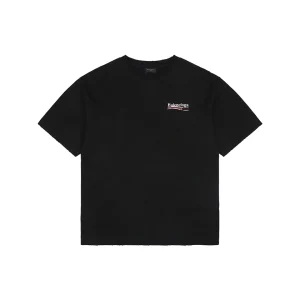 Balenciaga Distressed Cola Logo Digital Print T-Shirt Black Front view