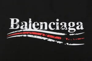 Balenciaga Distressed Cola Logo Digital Print T-Shirt Black Brand