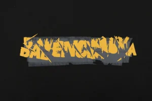 Balenciaga Distressed Logo Print T-Shirt Black Front Print
