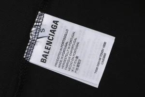 Balenciaga Distressed Logo Print T-Shirt Black Wash label
