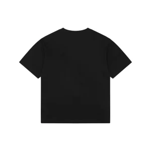 Balenciaga Distressed Logo Print T-Shirt Black Back view