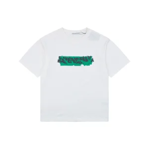 Balenciaga Distressed Logo Print T-Shirt White Front view