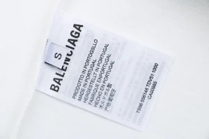 Balenciaga Distressed Logo Print T-Shirt White Wash label