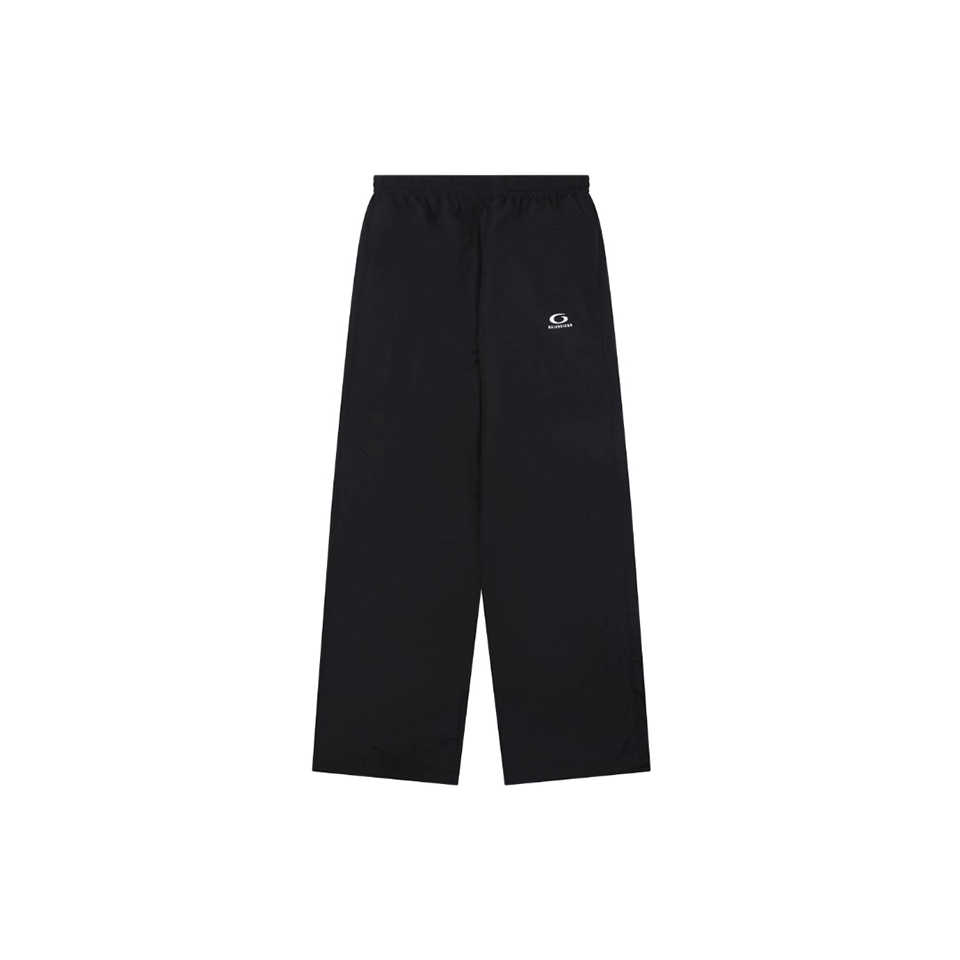 Balenciaga Minimal Logo Woven Straight-Leg Pants