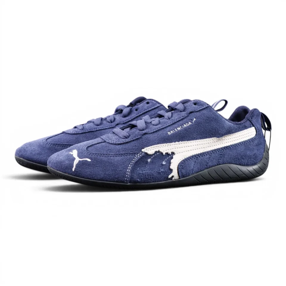Balenciaga x Speedcat Suede 'Navy White'