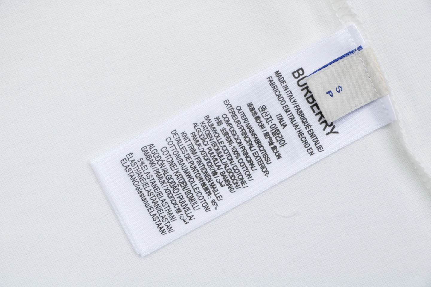 Burberry Check Panel Equestrian Knight Embroidered T-Shirt White Wash label