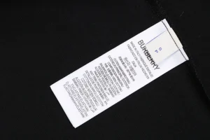 Burberry Check Panel Equestrian Knight Embroidered T-Shirt Black Wash label