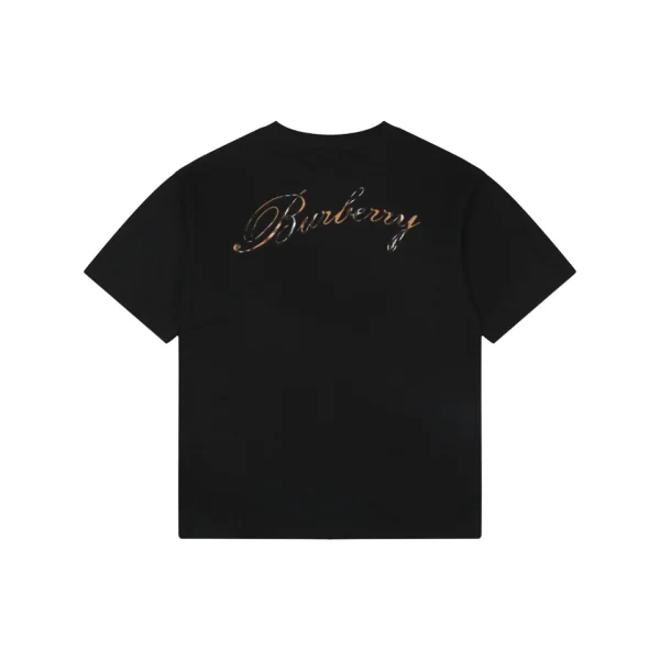 Burberry Cut-Out Check Logo T-Shirt Black back view